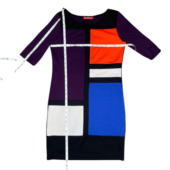 O'Stin Studio Women's Colorblock Mini Dress Date Night Business Casual Sz M - Picture 5 of 7